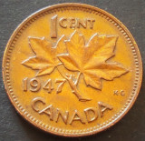 Moneda istorica 1 CENT - CANADA, anul 1947 *cod 4969, America de Nord