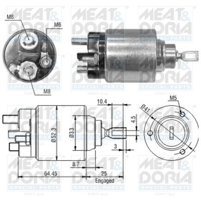 MEAT &amp;amp; DORIA 46043 Solenoid, electromotor foto