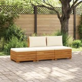 vidaXL Set de canapele de exterior 3 Bucată Maro Lemn Solid de Acacia 3403096