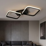 Lustra Led , Finisaj Negru Modern , 52W, Lumina Reglabila 3000&ndash;6500K