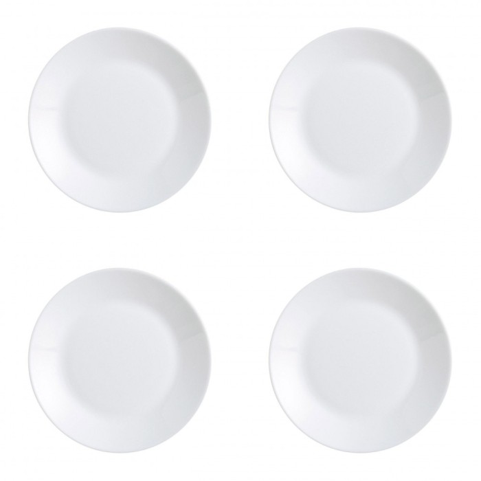 Set farfurii 4 piese pentru fructe, albe, diametru 18 cm