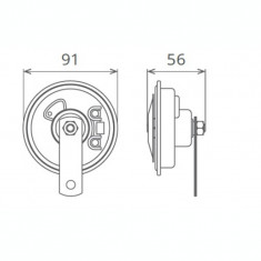 Claxon electromagnetic 12V 5A ton jos foto