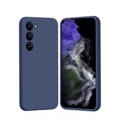 Husa silicon antisoc cu microfibra interior pentru Samsung Galaxy S23 Albastru