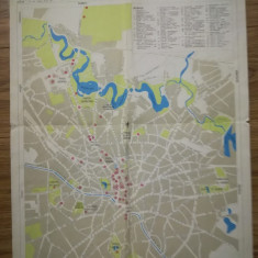 Harta Bucuresti / Bucarest, comunism, epoca de aur, Oficiu Turism CARPATI 48x33