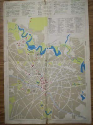 Harta Bucuresti / Bucarest, comunism, epoca de aur, Oficiu Turism CARPATI 48x33 foto