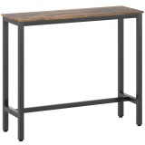 HOMCOM Masă Bar Rectangulară &Icirc;naltă, Masă de Bucătărie &Icirc;nalta cu Structură din Oțel, Negru | Aosom Romania