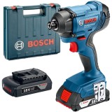 Bosch GDR 180-LI - Masina de insurubat cu impact cu 2 acumulatori Li-Ion 18 V 2 Ah 160 Nm M6-M16 valiza plastic