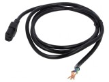 Cablu Alimentare 3x18AWG IEC C13 2m Negru 10A 125V