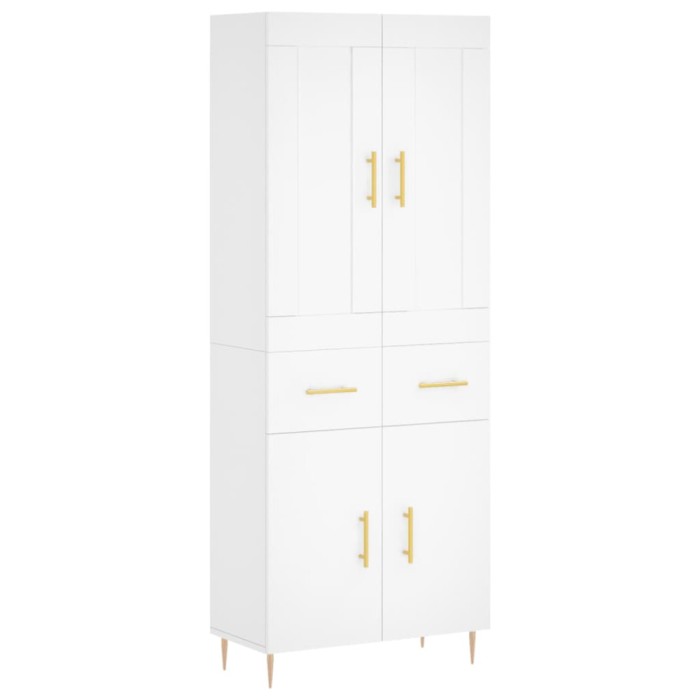 Dulap inalt, alb, 69,5x34x180 cm, lemn compozit