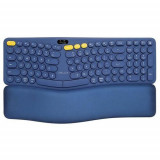 Tastatura wireless Delux GM903CV, Bluetooth/USB (Albastru)