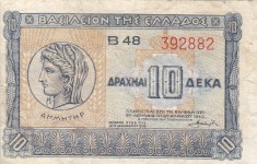 GRECIA 10 drahme 1940 VF-!!! foto