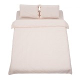 Set de pat dublu bumbac uni Crem
