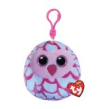 Cumpara ieftin Jucarie de plus breloc Ty Squishy Beanies - Bufnita Pinky, roz, 8.5 cm