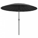 Umbrelă de soare de exterior, st&acirc;lp aluminiu, antracit, 270 cm