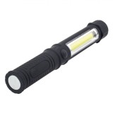 Lanternă LED COB, ABS, 16.5cm, Magnetică și Cu Clips, Baterii Incluse