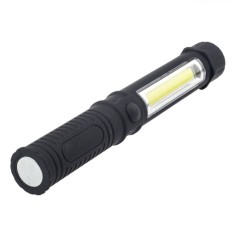 Lanternă LED COB, ABS, 16.5cm, Magnetică și Cu Clips, Baterii Incluse