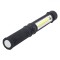 Lanternă LED COB, ABS, 16.5cm, Magnetică și Cu Clips, Baterii Incluse