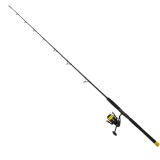 Combo BLACK CAT Hard Core Combo Vertical Rod, 1.80m, 240g, 1seg + Mulineta Black Passion FD 50 Reel + Fir T