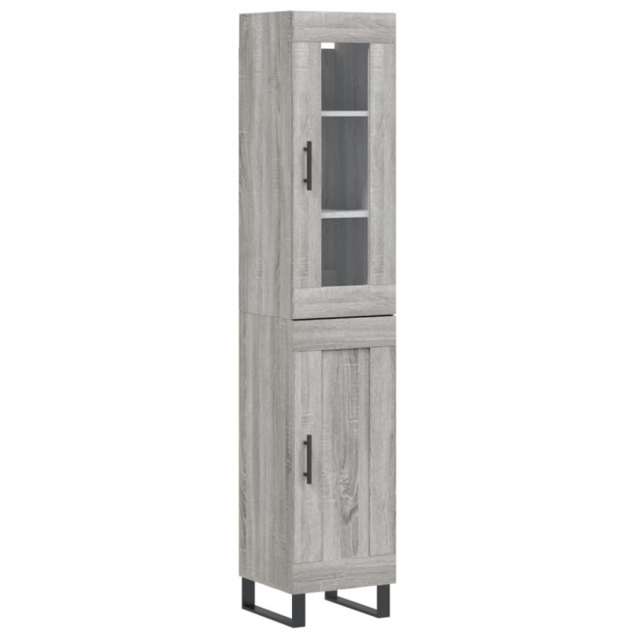 Dulap inalt, gri sonoma, 34,5x34x180 cm, lemn prelucrat