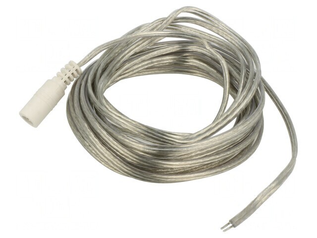 Cablu DC 5,5/2,1 Transparent 5m 2x0,5mm2