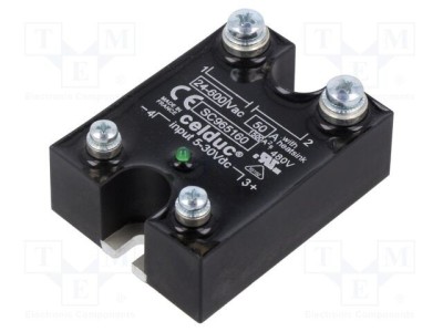 Releu semiconductor CELDUC Ucom 5-30VDC 50A 24-520VAC SC9 1-fazat foto