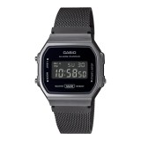 Cumpara ieftin Ceas Casio Vintage A168WEMB-1B Iconic Unisex, Digital, Inox, Rezistent Apa, Marime Universala