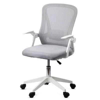 Scaun birou ergonomic OFF 433, mesh, inaltime ajustabila, baza polipropilena, suport lombar, cotiere rabatabile, 90 kg, gri foto