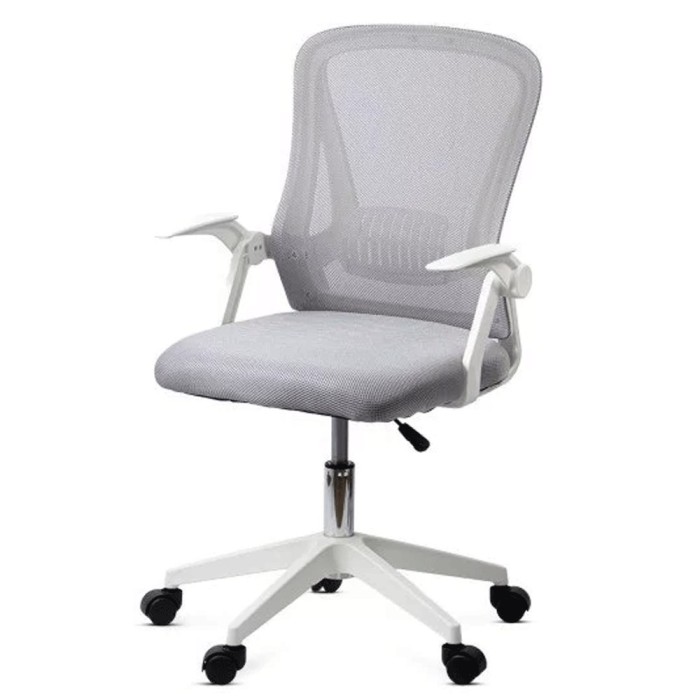 Scaun birou ergonomic OFF 433, mesh, inaltime ajustabila, baza polipropilena, suport lombar, cotiere rabatabile, 90 kg, gri