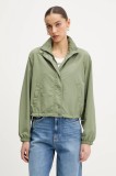 Tommy Jeans geacă culoarea verde, de tranzitie, oversize, DW0DW20439