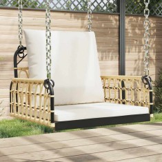 vidaXL Scaun balansoar cu perne, 63x58x39 cm, poliratan și oțel 4009297