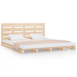 Cumpara ieftin Cadru de pat fara saltea, 135x190 cm, lemn masiv de pin