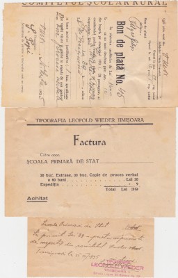 Tipografia Leopold Wieder Timisoara Factura 1935 foto