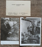 Sculptorul George Petrescu Dedy// lot doua fotografii si carte de vizita