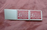 Pereche 2 Timbre Boemia și Moravia 1939 Motive Folclorice Inimă și Flori 5 h Cu Margine St&acirc;nga Neștampilat - A007