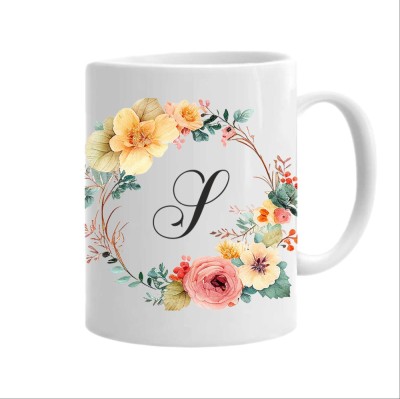 Cana alba personalizata cu litera S, INOVATIX&amp;reg;. 330 ml foto