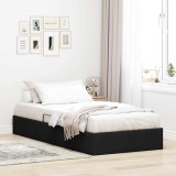 vidaXL Pat cu storage cu saltea Negru 90 x 190 cm țesătură 3370045