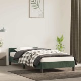 VidaXL Cadru de pat fără saltea, verde &icirc;nchis, 100x200 cm, catifea