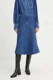 Bruuns Bazaar fusta jeans midi, evazati, BBW4465