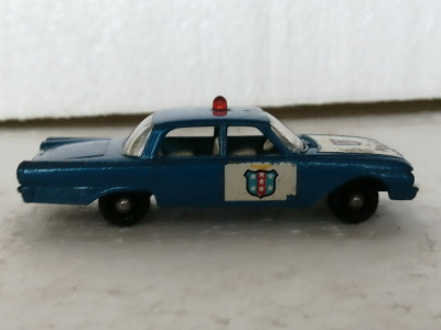 bnk jc Matchbox 55b Ford Fairlane Police Car - stare foarte buna foto