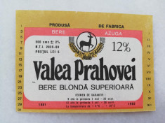 Eticheta bere - VALEA PRAHOVEI - Azuga. foto