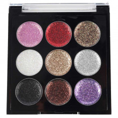 Paleta Sclipici cu 9 Glittere Multifunctionale USHAS Rainbow Glitter, 02 foto