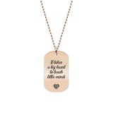 Graduatio - Colier personalizat dog tag educator invatator din argint 925 placat cu aur roz