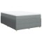 Pat box spring cu saltea, gri deschis, 140x190 cm, textil