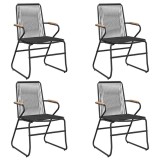 Cumpara ieftin Scaune de gradina, 4 buc., negru, 58x59x85,5 cm, ratan PVC