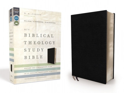 NIV, Biblical Theology Study Bible, Bonded Leather, Black, Comfort Print: Follow God&amp;#039;s Redemptive Plan as It Unfolds Throughout Scripture foto