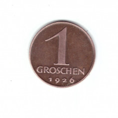 Moneda Austria 1 groschen 1926, stare foarte buna, curata