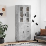 vidaXL Dulap &icirc;nalt, gri beton, 69,5x34x180, lemn compozit
