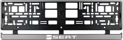 Set 2 bucati, suport numar inmatriculare argintiu Seat foto
