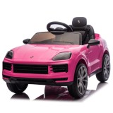 Masinuta electrica pentru copii, Porsche Cayenne 70W 12V, scaun tapitat, culoare roz