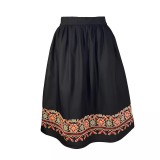 Cumpara ieftin Fusta Traditionala Neagra cu Broderie Florala Multicolora- FTSF09